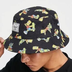 ☆SALE☆Herschel Supply Co. Bart Simpson Skateboard Design Twill Bucket Hat